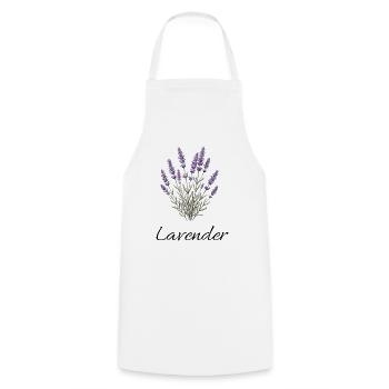 Lavender Dreams – Botanical Vintage Illustration - Cooking Apron - white - Front - AI Model Male 185 dark (185cm)