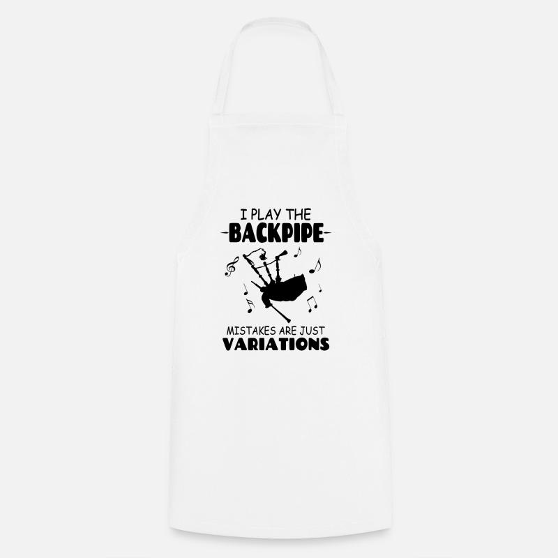 Je joue le backpipe, les erreurs ne sont que des variations - Tablier de cuisine - blanc