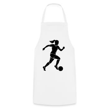Fussballerin Fussball Silhouette - Kochschürze - Weiß - Vorne - AI Model Male 185 dark (185cm)