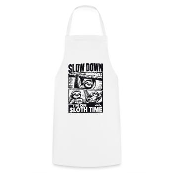Slow Down Im On Sloth Time - Cooking Apron - white - Front - AI Model Male 185 dark (185cm)
