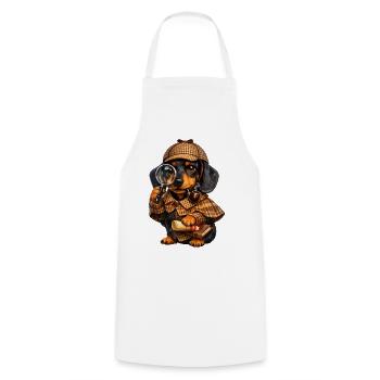 Dachshund Sherlock - Cooking Apron - white - Front - AI Model Male 185 dark (185cm)