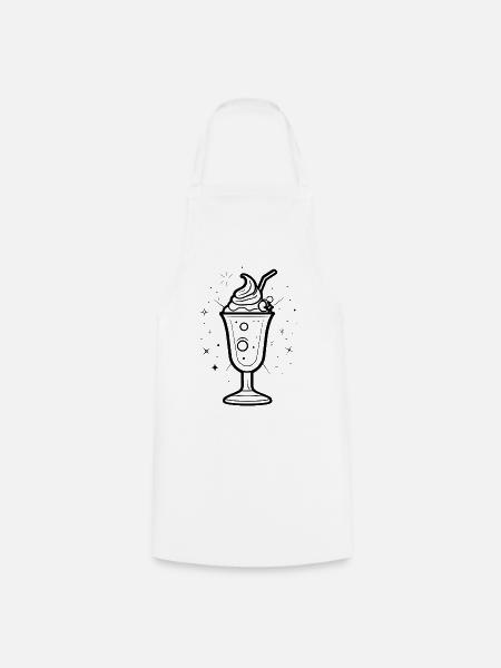 Eisbecher Zeichnung - Kochschürze - Weiß