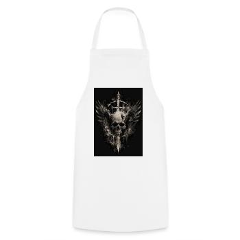 Dark Skull Flight with Blade - Cooking Apron - white - Front - AI Model Male 185 dark (185cm)