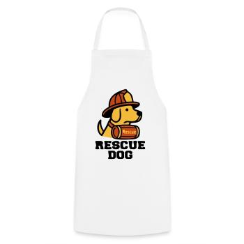Feuerwehrhund Rescue Dog Logo - Kochschürze - Weiß - Vorne - AI Model Male 185 dark (185cm)