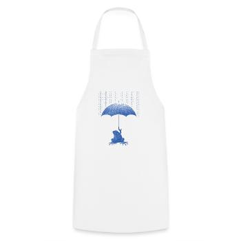 Grenouille avec un parapluie sous la pluie - Tablier de cuisine - blanc - Devant - AI Model Male 185 dark (185cm)