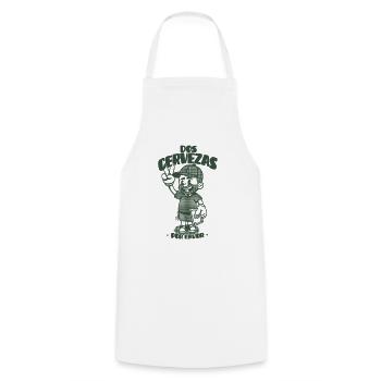 Dos Cervezas Por Favor Retro  - Tablier de cuisine - blanc - Devant - AI Model Male 185 dark (185cm)
