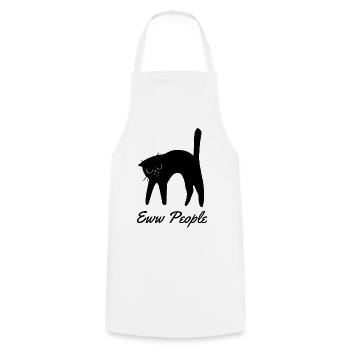Eww People Black Cat Funny Introvert T-Shirt - Kochschürze - Weiß - Vorne - AI Model Male 185 dark (185cm)