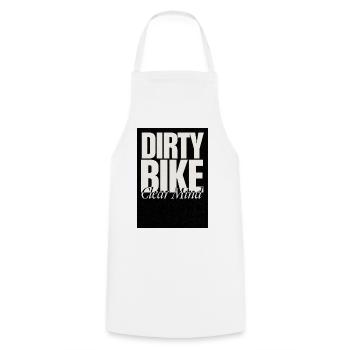 Dirty Bike Clear Mind - Cooking Apron - white - Front - AI Model Male 185 dark (185cm)
