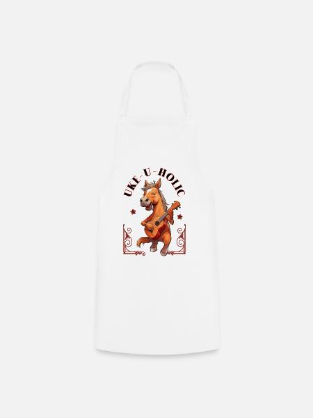 Uke-u-holic Horse - Kochschürze - Weiß