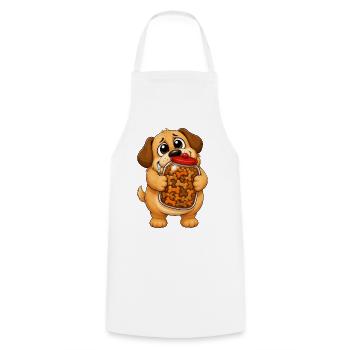 Obsession des bocs de friandises pour chiens qui bavent - Tablier de cuisine - blanc - Devant - AI Model Male 185 dark (185cm)