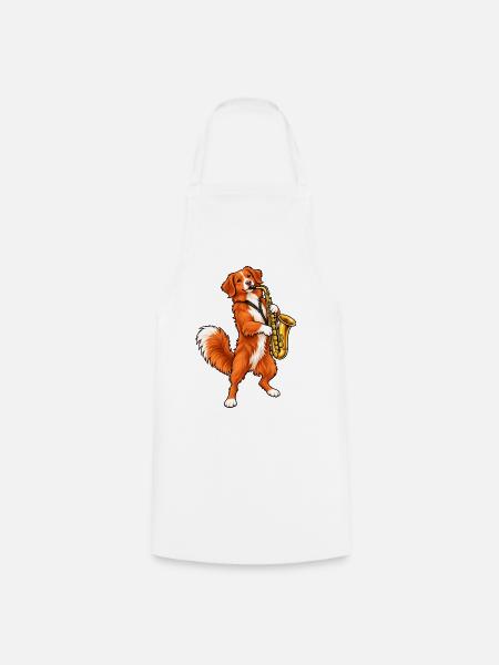 Toller mit Saxophon - Kochschürze - Weiß