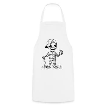 Niedliches Baseball-Skelett Vintage-Halloween-Sportarten - Kochschürze - Weiß - Vorne - AI Model Male 185 dark (185cm)