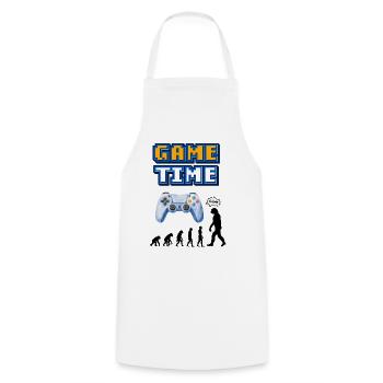 Game Time Retro Controller Entwicklung - Kochschürze - Weiß - Vorne - AI Model Male 185 dark (185cm)