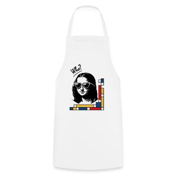 Mona Lisa mit Mondrian-Brille - Kochschürze - Weiß - Vorne - AI Model Male 185 dark (185cm)