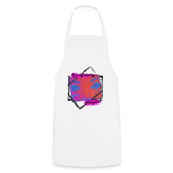 My reality - Kochschürze - Weiß - Vorne - AI Model Male 185 dark (185cm)
