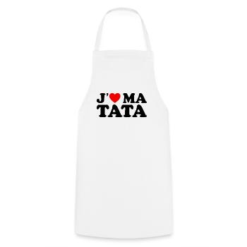 J'aime Ma Tata Cadeau Tante Coeur Rouge - Tablier de cuisine - blanc - Devant - AI Model Male 185 dark (185cm)