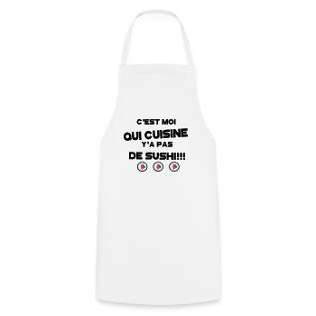 y'a pas de sushi 5 - Tablier de cuisine - blanc - Devant - AI Model Male 185 dark (185cm)