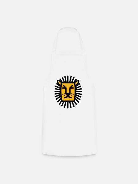 Lion - Lion - line drawing - Cooking Apron - white