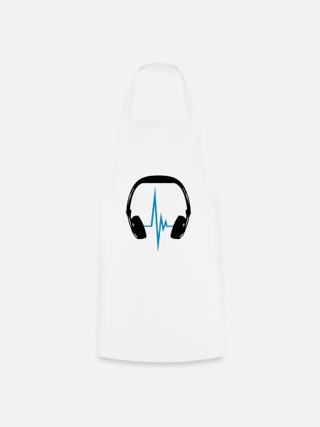headphone_pulse - Kochschürze - Weiß