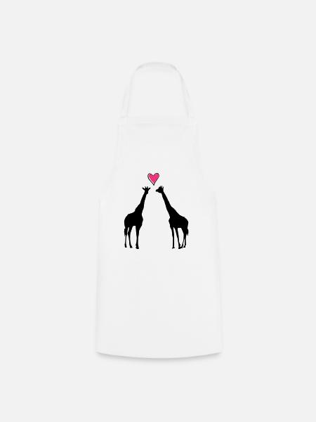 giraffen in love heart - Kochschürze - Weiß