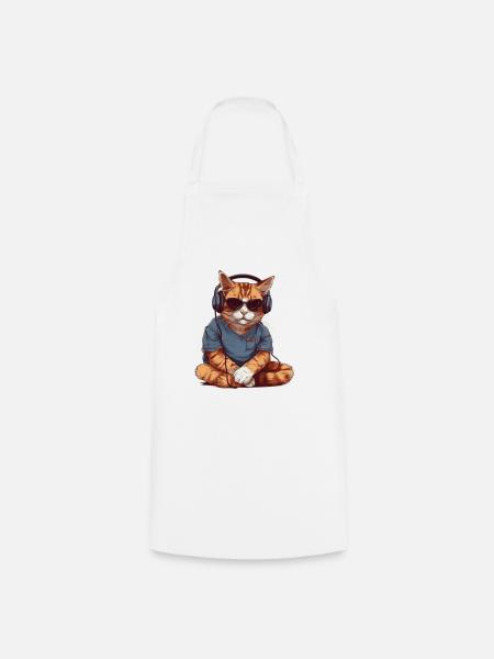 Katze Katzen cool Geschenkidee - Kochschürze - Weiß
