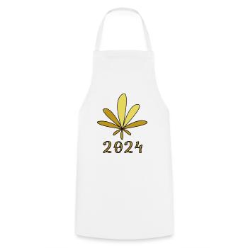 Hemp Leaf - Cooking Apron - white - Front - AI Model Male 185 dark (185cm)