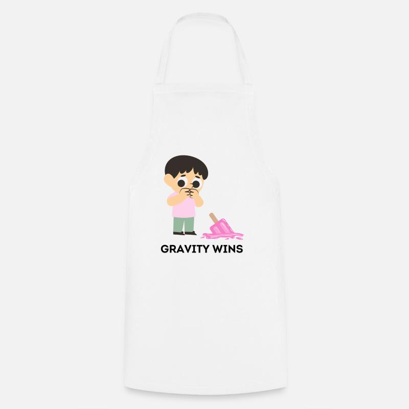 gravity wins - Kochschürze - Weiß