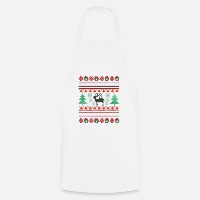 Retro Christmas Pattern 2 - Cooking Apron - white