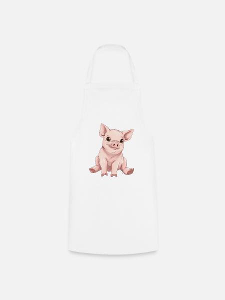 Schweinchen - Kochschürze - Weiß