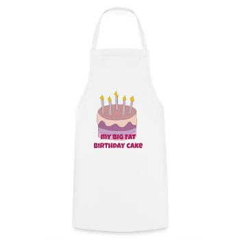 Mon gros gâteau d’anniversaire - Tablier de cuisine - blanc - Devant - AI Model Male 185 dark (185cm)