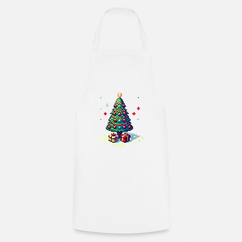 Arbre de Noël 8 bits - Tablier de cuisine - blanc