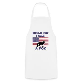 Fox American Flag Funny Original Gift - Cooking Apron - white - Front - AI Model Male 185 dark (185cm)