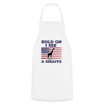 Giraffe Amerikanische Flagge Lustiges Originalgeschenk - Kochschürze - Weiß - Vorne - AI Model Male 185 dark (185cm)