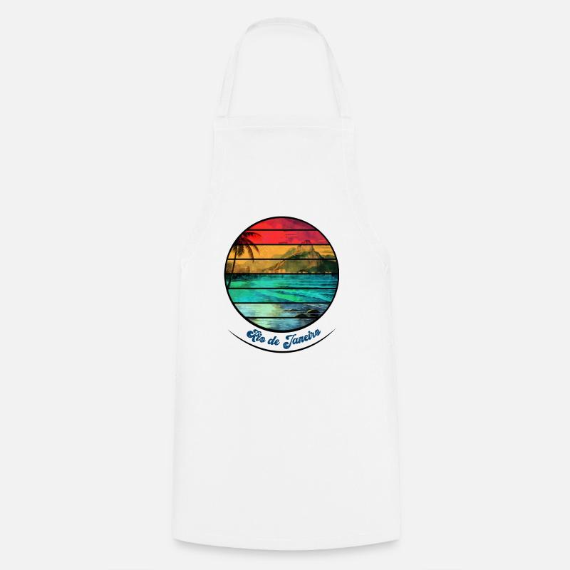 Rio de Janeiro Brasil circle distressed - Cooking Apron - white