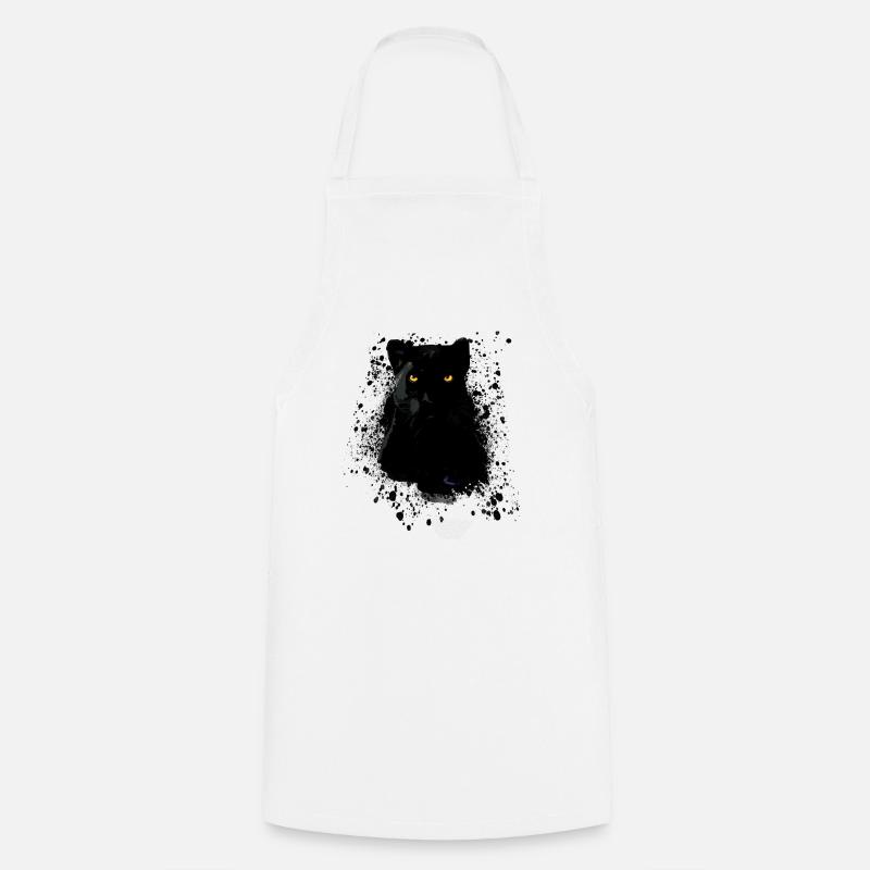 panthère noire, panthère, chat, emo, punk, graffiti - Tablier de cuisine - blanc