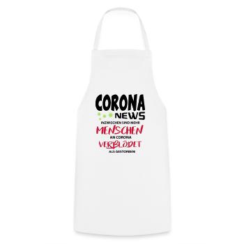Corona Covid Verblödet Gestorben Leugner News - Kochschürze - Weiß - Vorne - AI Model Male 185 dark (185cm)