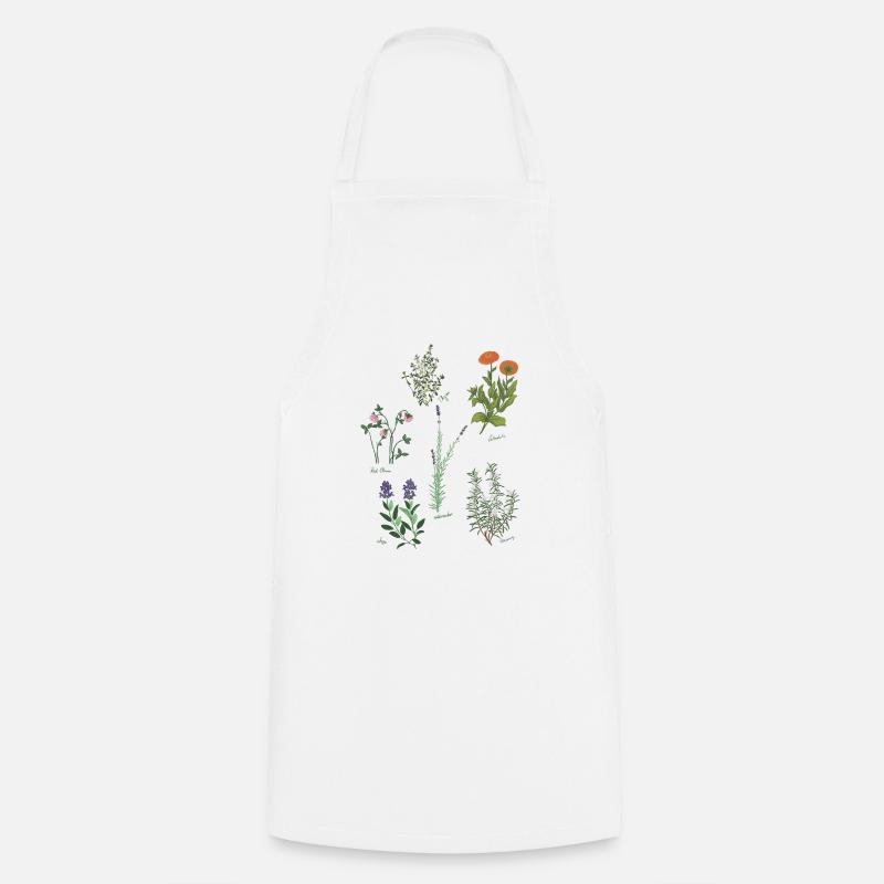 Herbarium Herbal Knowledge - Cooking Apron - white