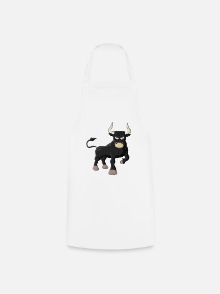 Bulle / Stier - Kochschürze - Weiß
