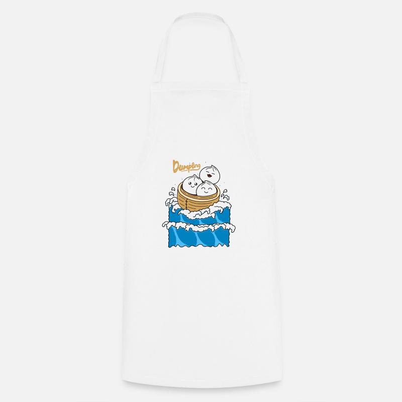 Dumpling in the Wave - Cooking Apron - white