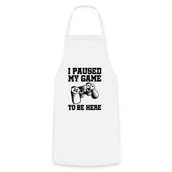 I Paused My Game Video Game Player Gaming Gamer Ne - Kochschürze - Weiß - Vorne - AI Model Male 185 dark (185cm)