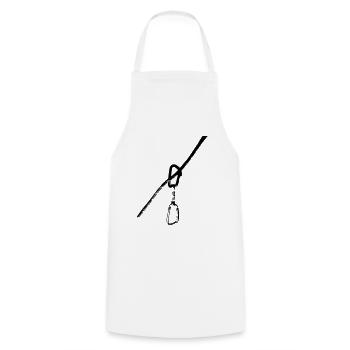 Rope + express loops - Cooking Apron - white - Front - AI Model Male 185 dark (185cm)
