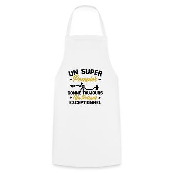Super pompier donne toujours retraité exceptionnel - Tablier de cuisine - blanc - Devant - AI Model Male 185 dark (185cm)