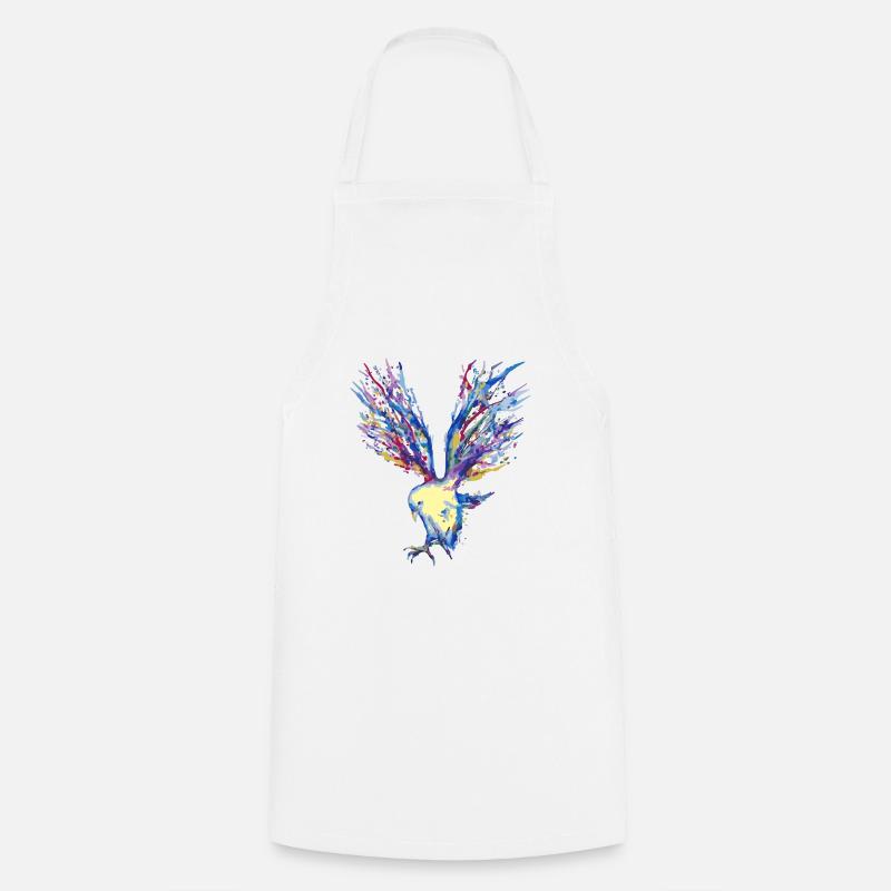 Oiseau de couleur - Tablier de cuisine - blanc
