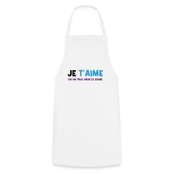 je t'aime - Tablier de cuisine - blanc - Devant - AI Model Male 185 dark (185cm)