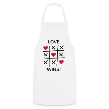 Love Wins Loving Sayings Love win's Peace - Cooking Apron - white - Front - AI Model Male 185 dark (185cm)