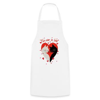 Cats Fur-ever in love - Cooking Apron - white - Front - AI Model Male 185 dark (185cm)