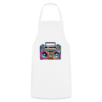 Radio / Analogique / Musique / Fréquence / Haut-parleurs - Tablier de cuisine - blanc - Devant - AI Model Male 185 dark (185cm)