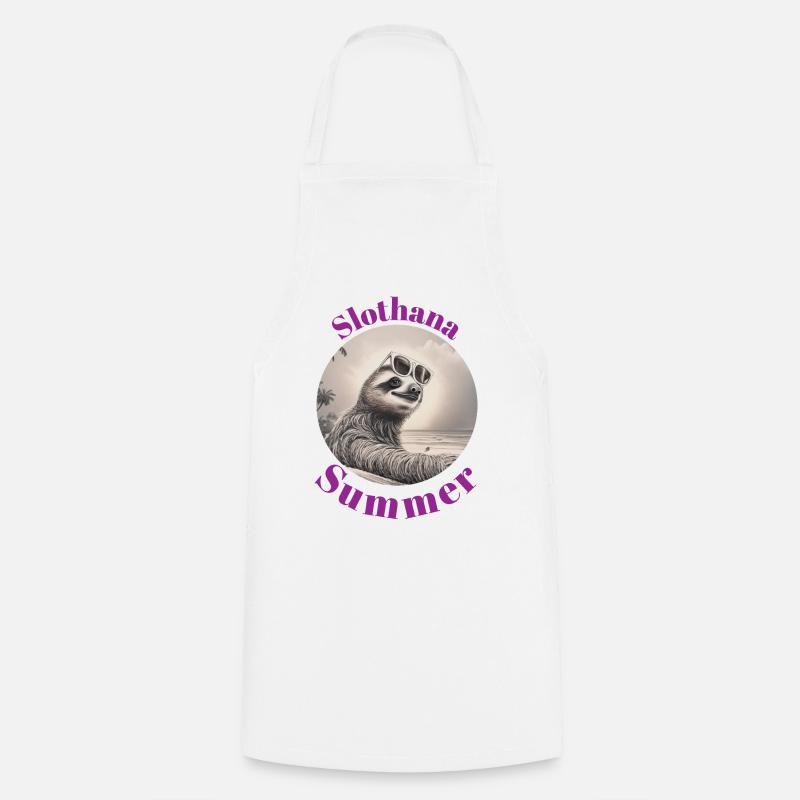 Slothana Été « 2 » - Tablier de cuisine - blanc