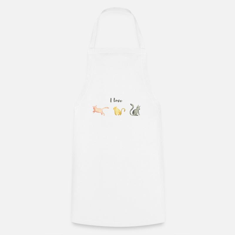 J’aime les chats - Tablier de cuisine - blanc