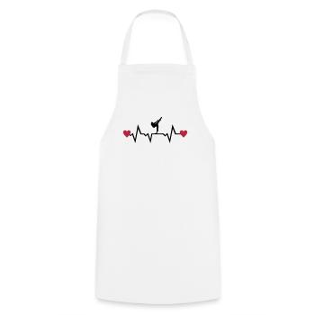 Martial Arts & Heartbeat, woman - Cooking Apron - white - Front - AI Model Male 185 dark (185cm)